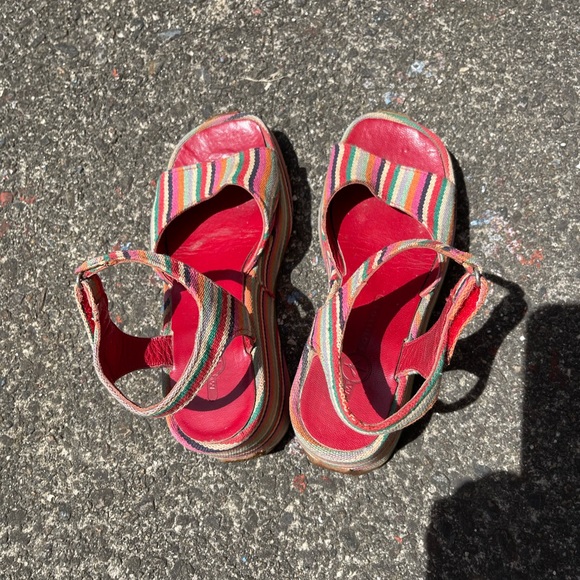 Platform wedge Guatemala stripes casual summer shoes size 6.5 - Picture 5 of 9